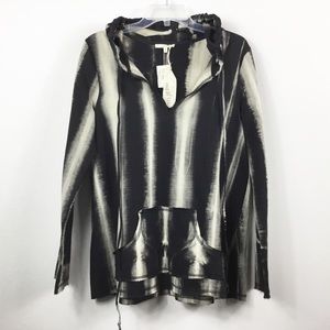 NWT Mystree Tie Dye Striped Hooded Pullover Top